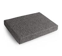 qing yun Coussins de chaise d'étudiant, rectangulaires, antidérapants avec attaches - En éponge douce et respirante - 35 x 25 x 5 cm, gris foncé