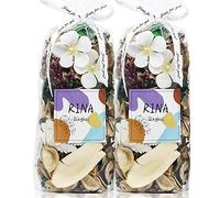 Qingbei Rina Lot de 2 sacs de pot-pourri printaniers parfumés à la vanille, fleurs séchées décoratives blanches, parfum d'intérieur, remplissage de vase de salle de bain, 238 g|2 sachets