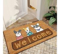 Qingbei Rina Paillasson de bienvenue pour l'extérieur - Motif chiens multicolores - 60 x 90 cm - Résistant aux intempéries - Perméable à l'eau - Pour l'extérieur