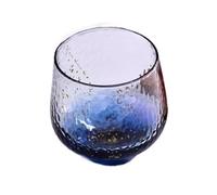 QINGGANG-0224 verres à gobelet Verre à eau Crystal Starry Sky, 240 ml, base martelée colorée, idéal for l'eau, les jus de fruits, le whisky et cocktails Fête au restaurant(Blue)