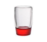 QINGGANG-0224 verres à gobelet Verre à liqueur fond coloré, 45 ml, verre épais transparent for whisky, tequila, vodka, spiritueux et liqueurs Fête au restaurant(Red)