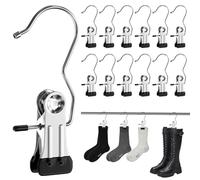 QINGHEC Lot de 30 Pince à Linge en Acier Inoxydable - Pinces à Linge, Cintre Pantalon Pince, Clips de Cintre à Linge, Cintre Pince Clips de Crochet pour Pantalons Chaussures Serviette