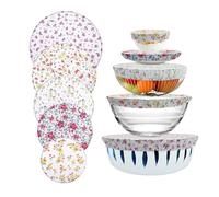 QINGYIWL 10 Pièces Couvercle en Tissu Alimentaire, Couvre Plat Reutilisable, Charlotte Alimentaire Reutilisable pour Bols, Pots, Tasses