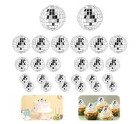 QINGYIWL 26 Pièces Petite Boule Disco, Mini Boule a Facette, Miroir Boules à Facettes pour Décoration de Gâteaux, Fêtes, Bars et Décorations de Vacances (2/4/6/8cm)