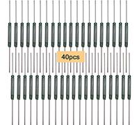 QitinDasen 40Pcs Premium MKA-14103 AT10-15 Vert Verre Tube Reed Commutateur, 2X14mm Contact Magnétique Reed Interrupteur, Contact Reed Normalement Ouvert (N/O) Interrupteur Induction Magnétique