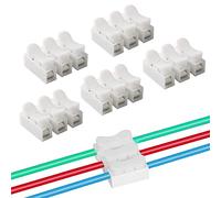 QitinDasen 60Pcs CH3 Connecteur Ressort Rapide, Bornier Connexion Rapide, Connecteur Fils Printemps, Connecteur Ressort Serre-Fils, pour Fil de Lumière de LED Bande