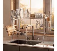 QIUHTR Égouttoir Vaisselle Au-Dessus Évier,Organisateur INOX