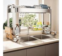 QIUHTR Égouttoir Vaisselle Au-Dessus Évier,Organisateur INOX