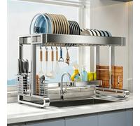 QIUHTR Égouttoir Vaisselle Au-Dessus Évier,Organisateur INOX Cuisine