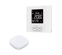 Qiumi Thermostat Zigbee pour chaudière gaz/eau, contact sec, batterie | Compatible Alexa, Google Home, commande vocale, connexion Zigbee, installation simple, régulation température précise