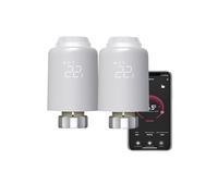 Qiumi Vanne thermostatique radiateur Zigbee intelligente, écran LED | Compatible Smart Life, Alexa, Google Assistant, télécommande app, commande vocale, installation facile
