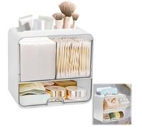 Qivine Boite Rangement Tiroir Salle de Bain, Rangement Mural pour Tampons à 4 Compartiments, Rangement Maquillage Aucun Perçage Nécessaire, pour Petites pièces, Bijoux, Perles, Outils, Maquillage