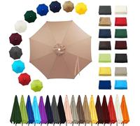 Qivstxug Toile de Parasol 8 Baleines 6/8 Baleines 2m 3,5m 2,5m 4mAuvent de Remplacement pour Parasol Déporté Remplacement pour Cour Jardin Plage, imperméable Housse Rechange en Tissu