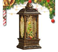 Qiwieod Lanterne Boule à Neige de Fêtes,Ornement de Fêtes d'hiver,Décor de Lanterne Boule à Neige pour Noël avec Paillettes - pour Amis Adolescents Adultes Manteau De Cheminée sous L Arbre De Noël