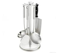 qixeuoa Porte-ustensiles de Cuisine Tournant,Avec 8 Crochets Support Spatule - Rotation à 360 Degrés pour Porte-Spatule de Cuisine,pour Maison Restaurant Bureau Ferme Tiroir et Armoire