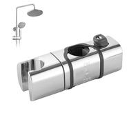 Qixeva Support de douche mural sans perçage, réglage 20-25 mm, rotation horizontale à 360°, support de douche pour barre de douche, support pommeau de douche en ABS chromé, convient pour pulvérisateur