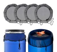 Qixuer Lot de 4 filets anti-moustiques noirs résistants aux intempéries - Diamètre : 80 cm - Cordon de serrage réglable - Protection contre les feuilles et les insectes