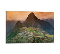qiyan Poster décoratif sur toile représentant les 7 merveilles du monde - Machu Picchu - Impression d'art moderne pour chambre à coucher - 50 x 75 cm