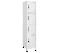 QJBSAVVA Armoire à Casier Métallique 4 Compartiments Vestiaire pour Bureau et Sport Meuble de Rangement en Acier avec Portes Verrouillables 2 Clés par Porte Gris 38x45x180 cm