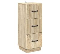 QJBSAVVA Armoire à Tiroirs en Bois d'Ingénierie, Commode de Rangement Chêne Sonoma 33 x 34,5 x 87 cm, Chiffonnier Rustique avec 3 Tiroirs pour Salon et Bureau