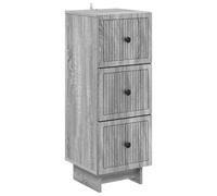 QJBSAVVA Armoire à Tiroirs Sonoma Gris, Commode de Salon Étroite en Bois d'Ingénierie avec 3 Tiroirs, Meuble de Rangement Rectangulaire pour Entrée et Couloir, 33 x 34,5 x 90 cm