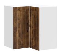 QJBSAVVA Armoire d'angle Murale de Cuisine Lucca, Meuble Haut Suspendu en Bois d'Ingénierie, Placard avec Portes pour Rangement de Vaisselle, 57 x 57 x 60 cm, Coloris Chêne Fumé