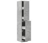 QJBSAVVA Armoire d'Apothicaire Gris Béton 30x41x174,5 cm, Meuble de Rangement Colonne Étroit Vertical en Bois d'Ingénierie avec 4 Tiroirs pour Cuisine, Salon et Bureau