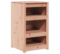 QJBSAVVA Armoire de Cuisine MEPPEL en Bois de Pin Massif Chêne Brun, Meuble de Rangement Bas pour Cuisine Moderne avec 3 Étagères, Buffet Compact de Rangement, 55 x 55 x 92 cm