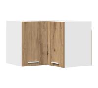 QJBSAVVA Armoire de Cuisine Suspendue d'angle, Meuble de Rangement Mural en Bois d'Ingénierie, Placard Moderne pour Vaisselle, Coloris Chêne Artisan et Blanc, 57 x 57 x 40 cm