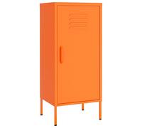 QJBSAVVA Armoire de Rangement en Acier, Meuble de Rangement Orange 42,5x35x101,5 cm, Colonne de Rangement avec 2 Étagères Réglables pour Bureau et Salon
