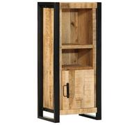 QJBSAVVA Armoire de Salle de Bain 40x30x90 cm Meuble de Rangement en Bois de Manguier Massif Brut et Métal Style Industriel Petit Buffet sur Pied pour Toilettes Salon