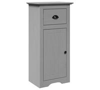 QJBSAVVA Armoire de Salle de Bain BODO Gris 44x30x90 cm - Meuble de Rangement sur Pied en Bois de Pin Massif et Ingénierie avec 1 Tiroir et 1 Porte pour Toilette et WC