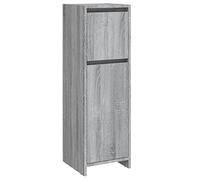 QJBSAVVA Armoire de Salle de Bain Gris Sonoma 30x30x95 cm Meuble de Rangement Colonne en Bois d'Ingénierie avec Tiroir et Porte Réversible pour Toilette et Entrée
