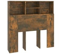 QJBSAVVA Armoire de Tête de Lit avec Rangement, Bibliothèque de Chambre en Bois d'Ingénierie, Meuble Gain de Place Contemporain, Chêne Fumé, 100 x 19 x 103,5 cm