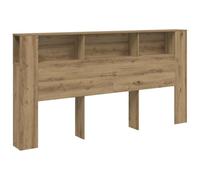 QJBSAVVA Armoire de Tête de Lit avec Rangement, Étagère Bibliothèque de Lit en Bois d'Ingénierie pour Chambre à Coucher, Coloris Chêne Artisanal, 200 x 18,5 x 102,5 cm