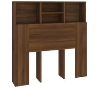 QJBSAVVA Armoire de Tête de Lit Chêne Marron 100x19x103,5 cm, Meuble Bibliothèque de Tête de Lit avec Compartiments de Rangement en Bois d'Ingénierie pour Chambre