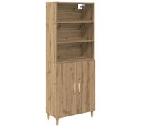 QJBSAVVA Armoire Haute de Rangement, Buffet Vaisselier Moderne pour Salon et Cuisine, Meuble en Bois d'Ingénierie avec 2 Portes, Coloris Chêne Artisanal, 69,5 x 32,5 x 180 cm