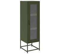 QJBSAVVA Armoire haute en métal vert olive 36 x 39 x 123 cm en acier laminé à froid - Buffet étroit avec pieds en métal pour cuisine, couloir, bureau et salon