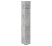QJBSAVVA Armoire haute étroite gris béton 30 x 42,5 x 225 cm - Armoire de salle de bain moderne en bois avec 8 compartiments - Armoire latérale polyvalente et armoire de niche pour salle de bain