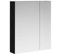 QJBSAVVA Armoire Miroir de Salle de Bain 60x14,5x70 cm, Meuble Miroir Suspendu en Bois d'Ingénierie, Cabinet de Toilette Mural avec Miroir Double Face et 2 Étagères, Chêne Noir
