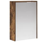 QJBSAVVA Armoire Miroir de Salle de Bain Chêne Fumé 43 x 16 x 62.5 cm Meuble de Rangement Mural en Bois d'Ingénierie avec Miroir Double Face et Étagères Réglables pour Cabinet Toilette