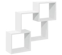 QJBSAVVA Armoire Murale 78 x 18 x 71 cm, Meuble de Rangement Flottant en Bois d'Ingénierie Blanc, Vitrine Suspendue Gain de Place pour Salon, Cuisine ou Entrée, Design Moderne