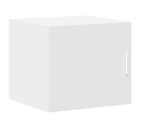 QJBSAVVA Armoire Murale Blanche 45x42,5x40 cm en Bois d'Ingénierie - Meuble de Rangement Suspendu Gain de Place avec Porte Réversible pour Salon Chambre et Entrée