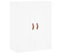 QJBSAVVA Armoire Murale Blanche 69,5 x 34 x 90 cm - Meuble Suspendu en Bois d'Ingénierie avec 2 Portes et 3 Compartiments pour Salon, Bureau et Chambre, Buffet Haut Flottant