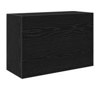 QJBSAVVA Armoire Murale de Salle de Bain, Meuble Suspendu avec Porte Battante Vérin à Gaz, Placard Mural pour Cuisine et Salon, Bois d'Ingénierie Noir, 60 x 25 x 40 cm