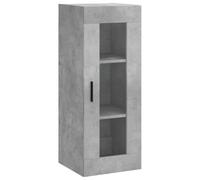 QJBSAVVA Armoire murale, gris béton, 34,5 x 34 x 90 cm, armoire suspendue en bois avec porte en verre, armoire flottante pour salon, chambre à coucher et couloir, vitrine moderne à montage mural