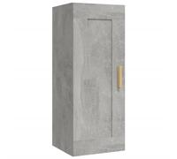 QJBSAVVA Armoire Murale Gris Béton 35x34x90 cm, Meuble de Rangement en Bois d'Ingénierie avec Porte et 3 Compartiments, Bibliothèque Suspendue Gain de Place pour Salon et Chambre