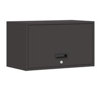 QJBSAVVA Armoire Murale pour Garage Noir, Meuble de Rangement Suspendu en Acier Revêtu de Poudre, Coffre Métallique Verrouillable avec Porte Basculante, 60 x 33 x 35 cm
