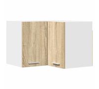QJBSAVVA Armoire Suspendue d'angle de Cuisine, Meuble Haut Mural en Bois d'Ingénierie, Placard de Rangement Moderne pour Vaisselle, Chêne Sonoma et Blanc, 57 x 57 x 40 cm