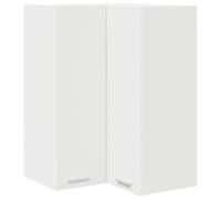 QJBSAVVA Armoire Suspendue de Cuisine Blanc 57 x 57 x 80 cm, Meuble d'angle Haut en Bois d'Ingénierie, Placard Mural de Rangement pour Vaisselle et Ustensiles, Style Moderne